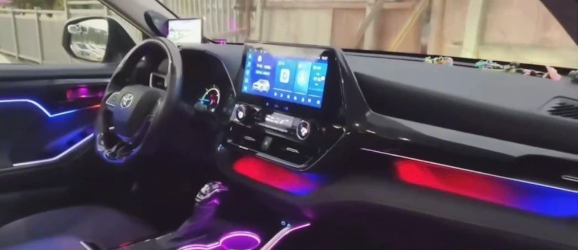 Upgrade Car Ambient Symphony Light Interior Atmosphere Lampfor Toyota Highlander 2022-2024 Original Car High-End Version