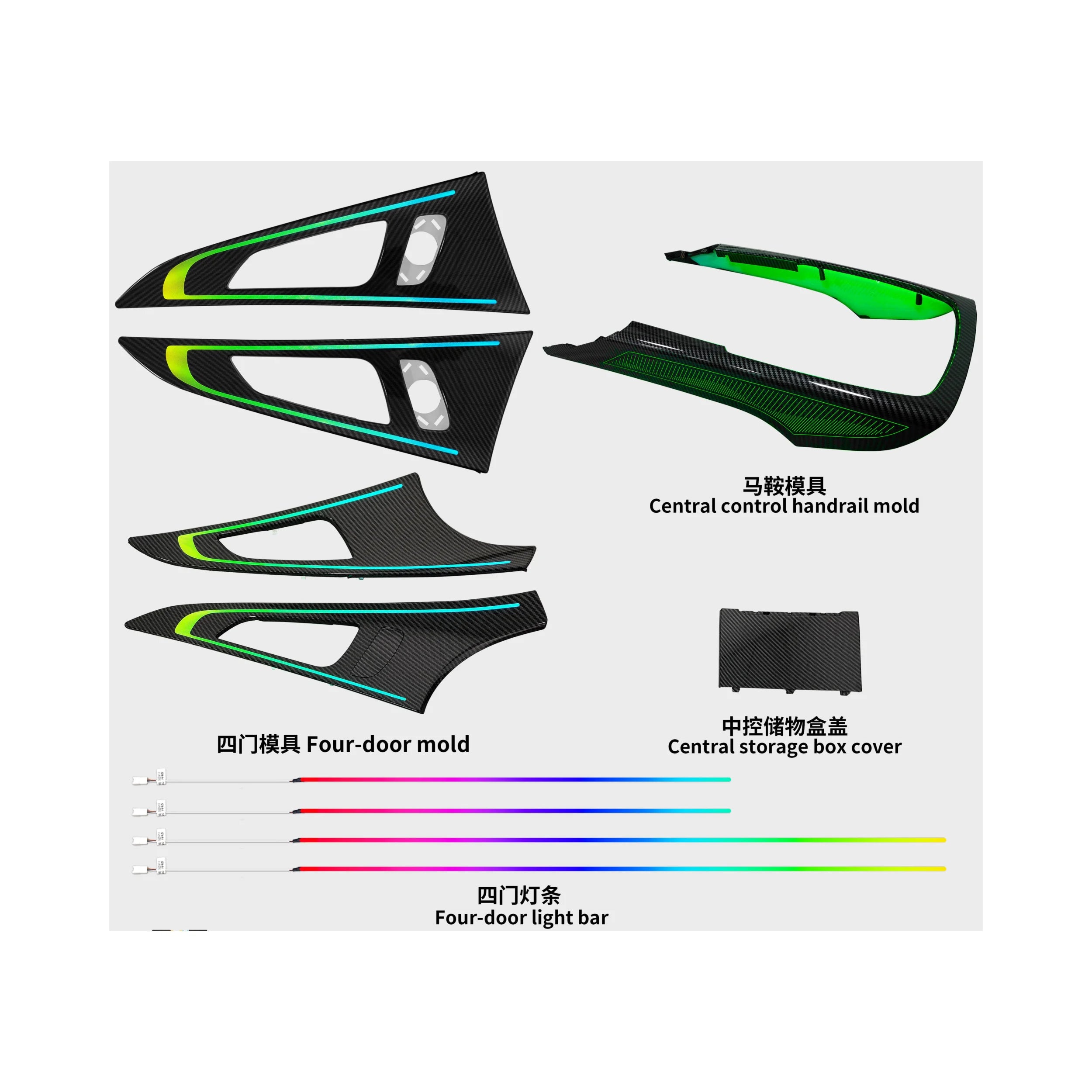 High Quality Interior Lighting Suitable for Audi A6 C7 2012-2018 Carbon Fiber Trim Panel Symphony Decorative Ambient Light Kit