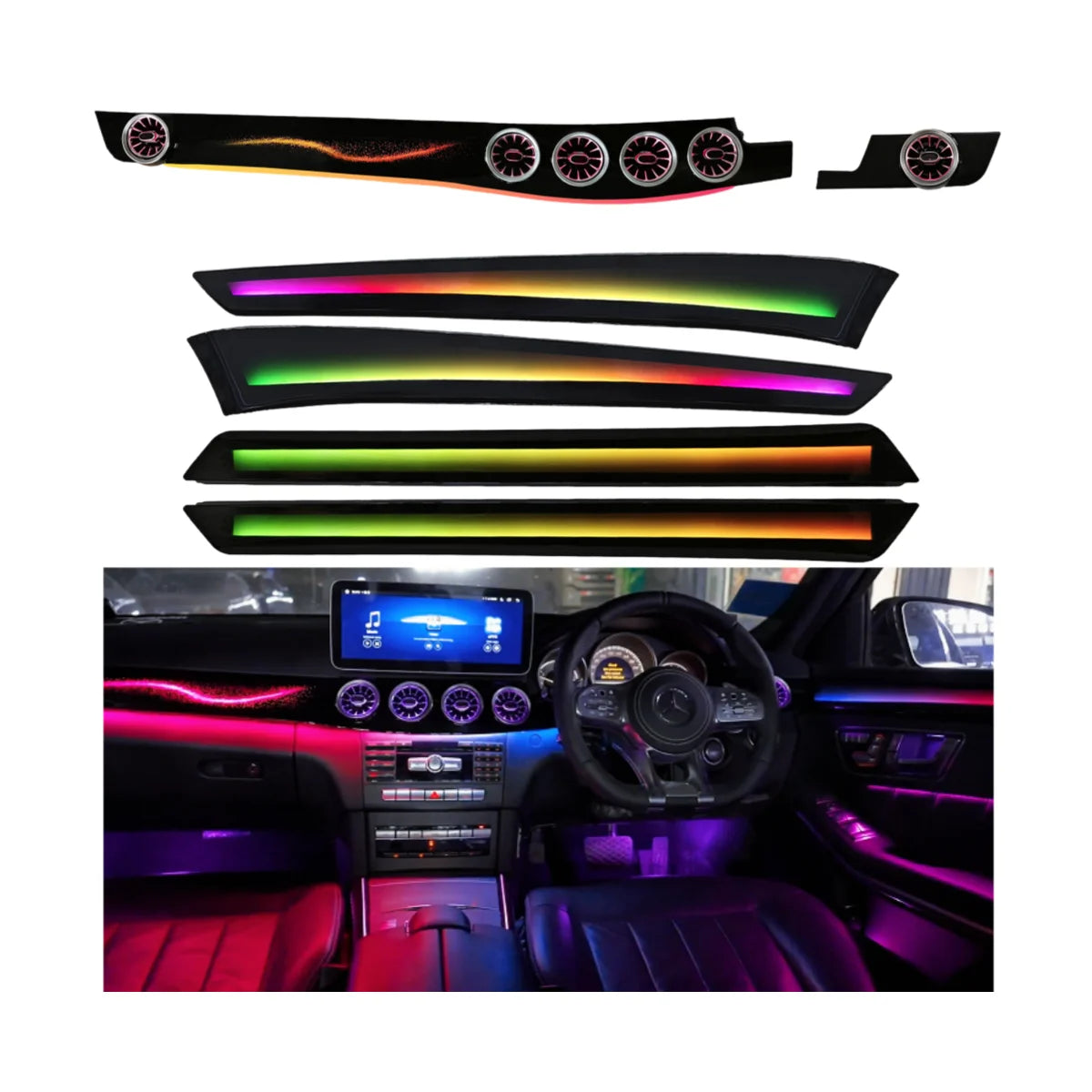 RHD High Quality Symphony Dynamic Shadow Suitable for Mercedes Benz E-Class (W212) Interior Ambient Light Right Hand Driver