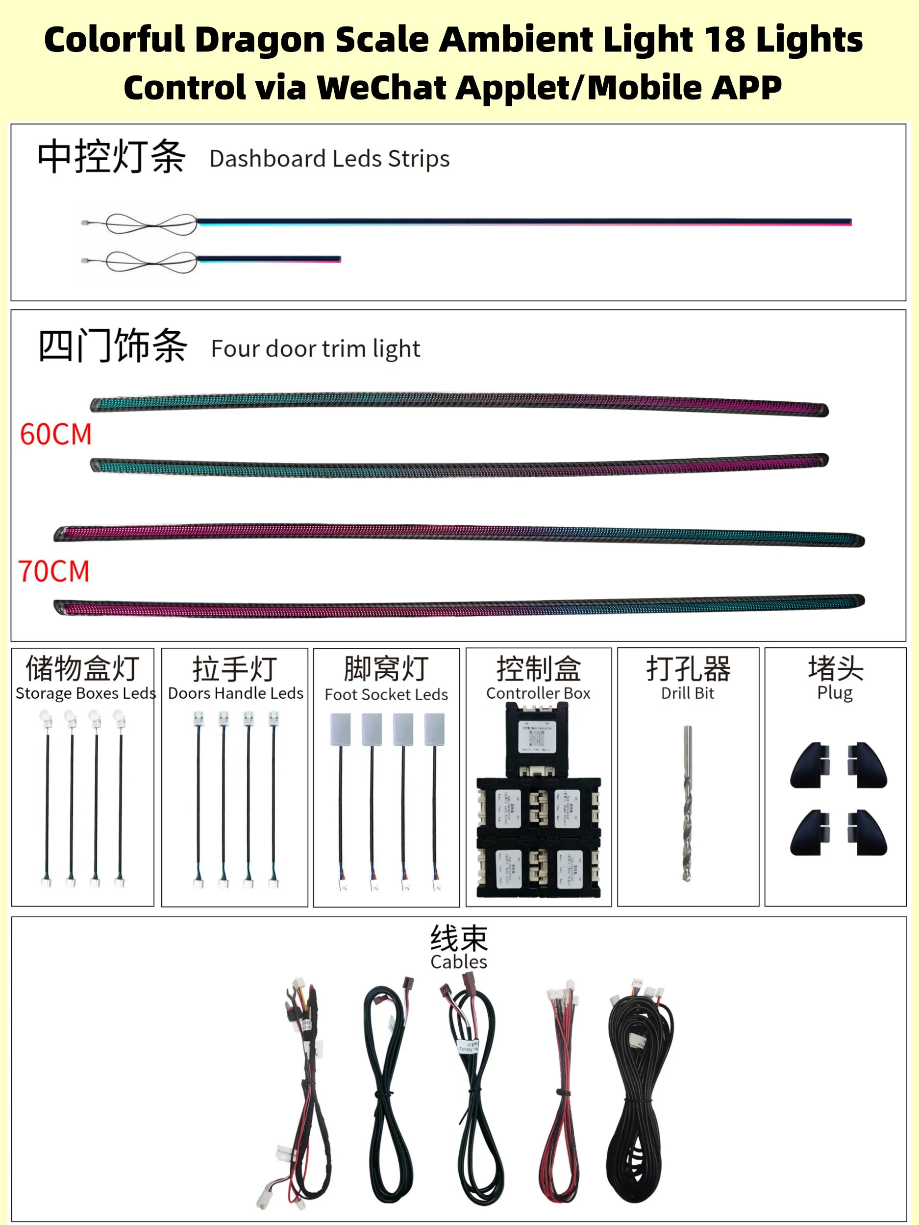 Bargain Price New Fendou 12V Auto Interior Lighting Kit 99% Vehicle Models Compatibility Ambient LED Light Strip Automotive