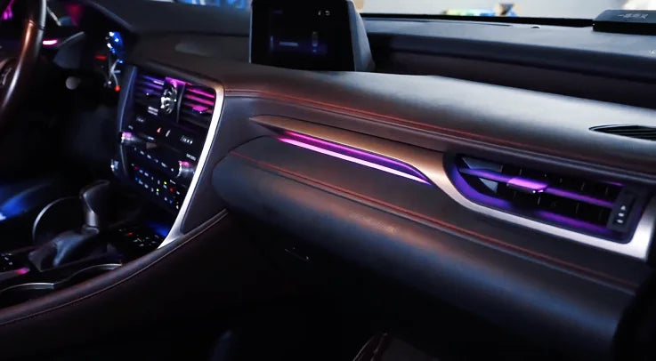 Original 1:1 Mold Ambient Lighting Suitable for Lexus RX 15 -22 Dynamic Flow Light 21 LED Lamps Auto Flashing Interior Lighting