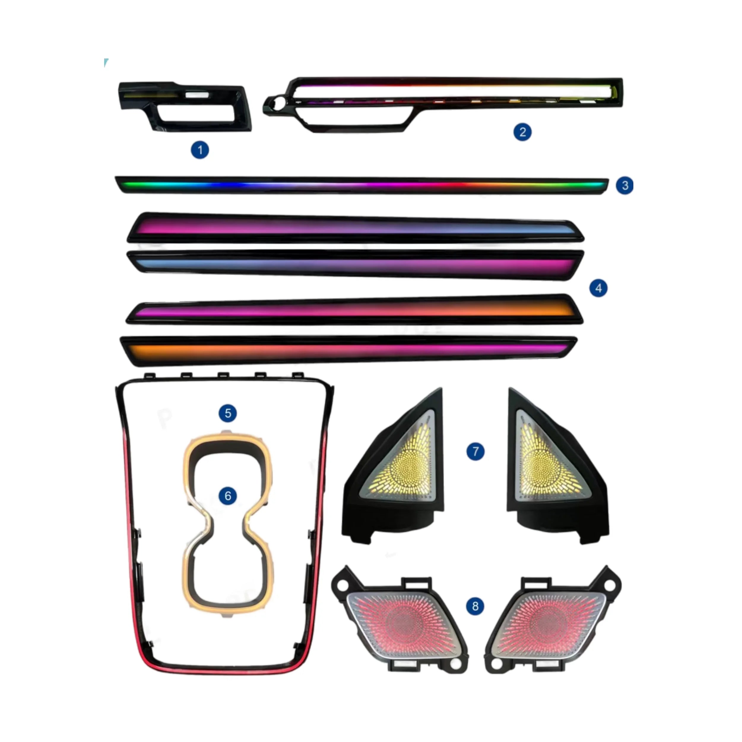 High Quality Ambient Light Dynamic Shadow Suitable for Honda 2023-2024 CRV Colorful Ambient Lights Automotive 64 Colors LED