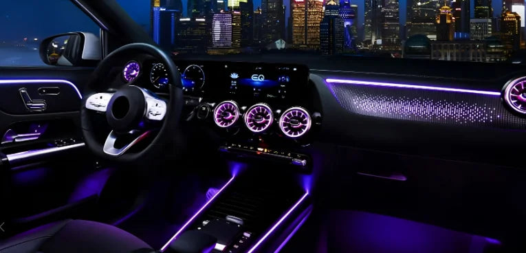 Upgrade Car Ambient Light 64 Colors Atmosphere Lamp Air Vent Rotating Speaker CoverSuitable for Mercedes Benz GLA W247 2020-2025