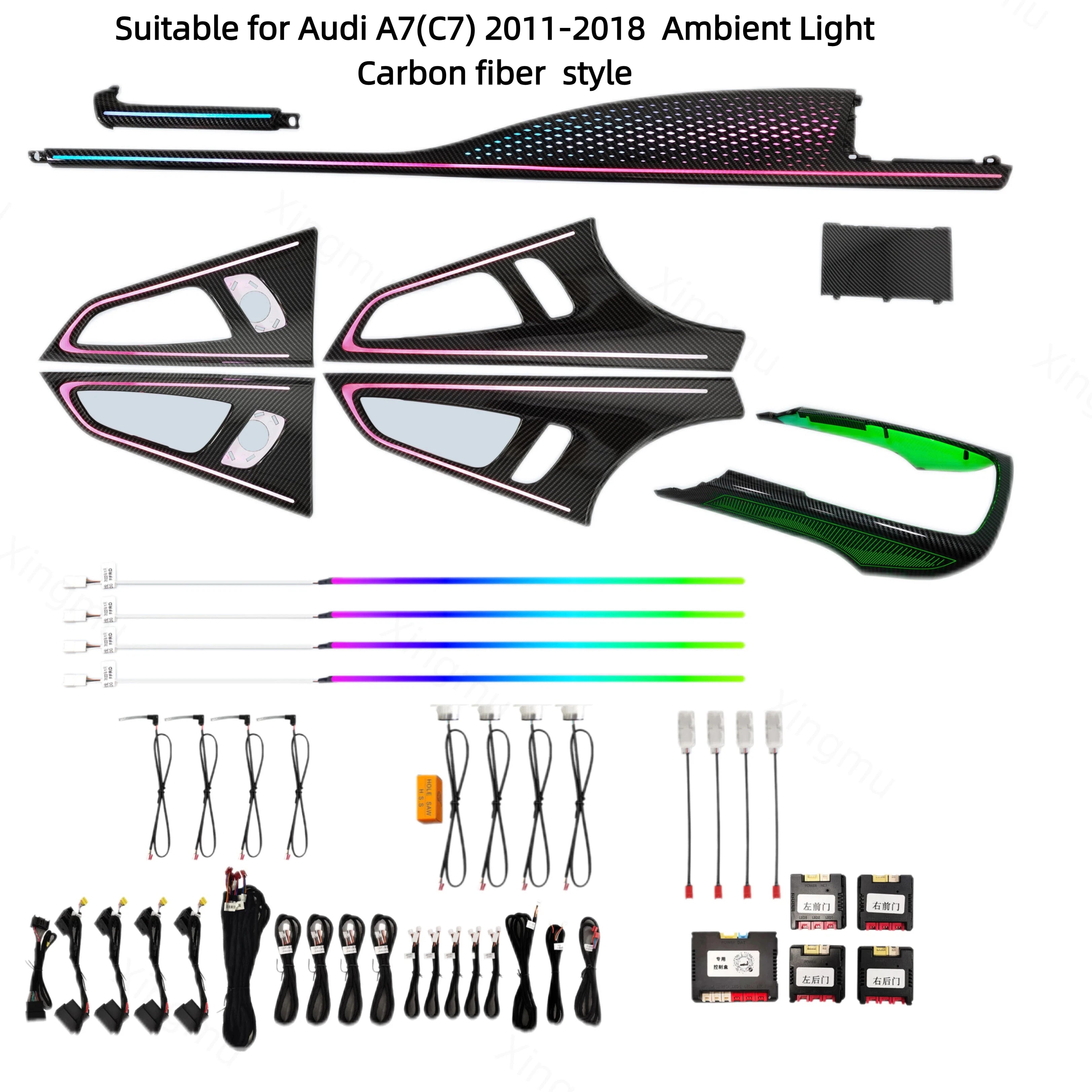 Upgrade Car LED Colorful  Atmosphere Lamp Interior Symphony Decoration Panel Kit Suitable for Audi A7 C7 Ambient Light 2011-2018