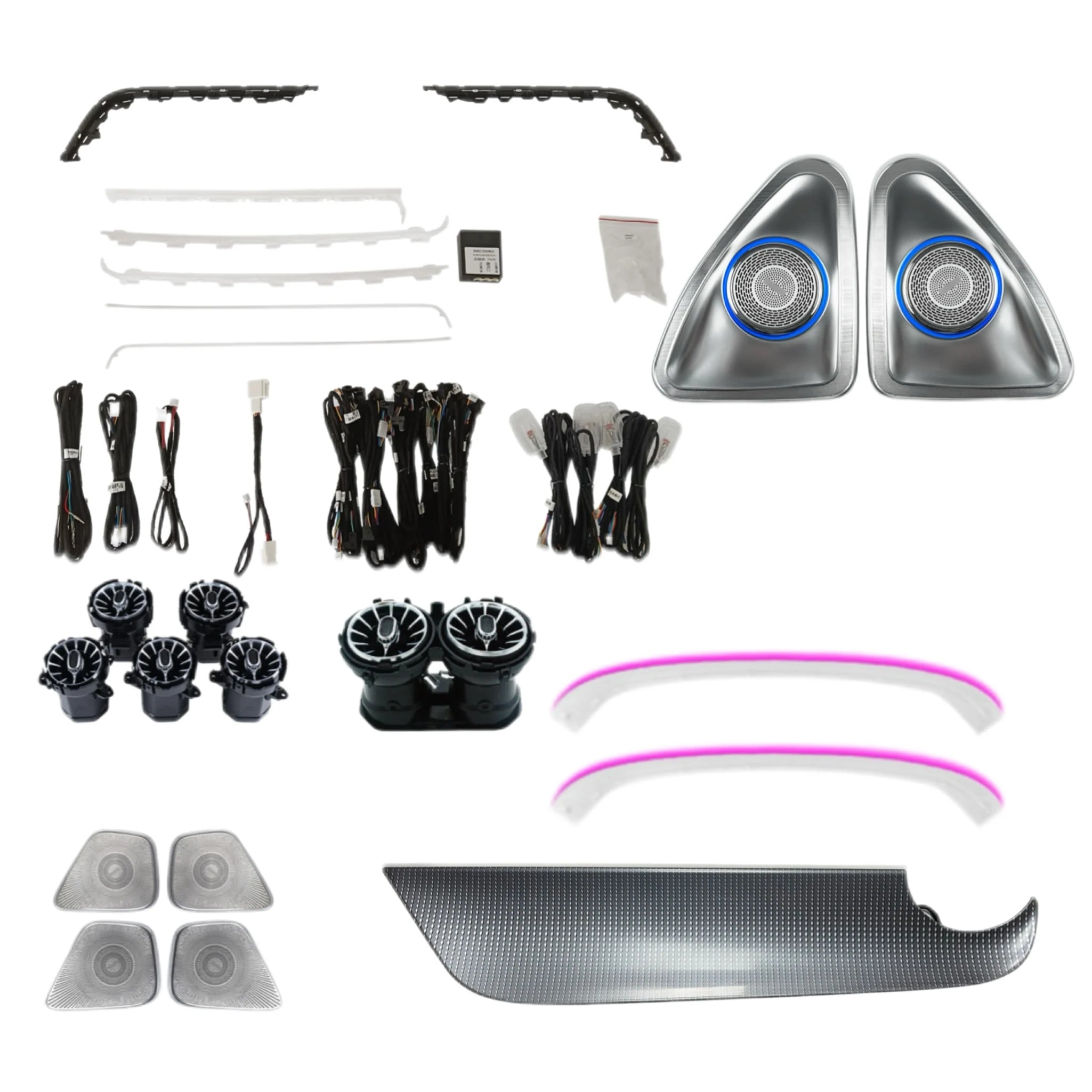 Upgrade Car Ambient Light 64 Colors Atmosphere Lamp Air Vent Rotating Speaker CoverSuitable for Mercedes Benz GLA W247 2020-2025