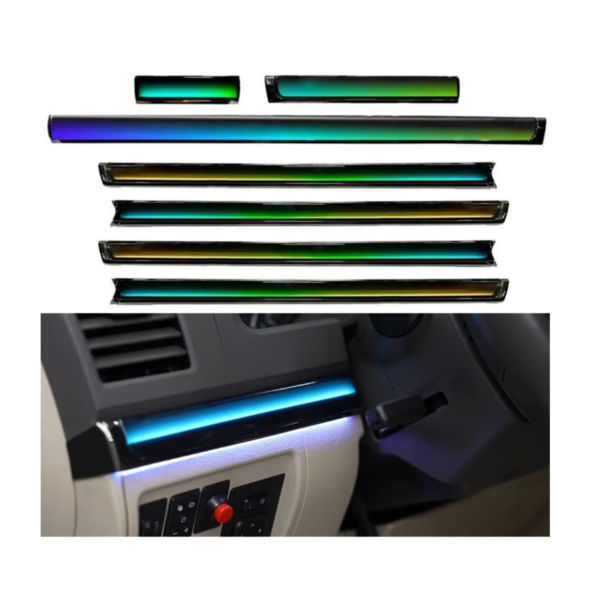 High Quality Auto Interior Symphony Dynamic Ambient for Toyota 10-21 Land Cruiser  Dynamic Light and Shadow 26 Lights Colorful