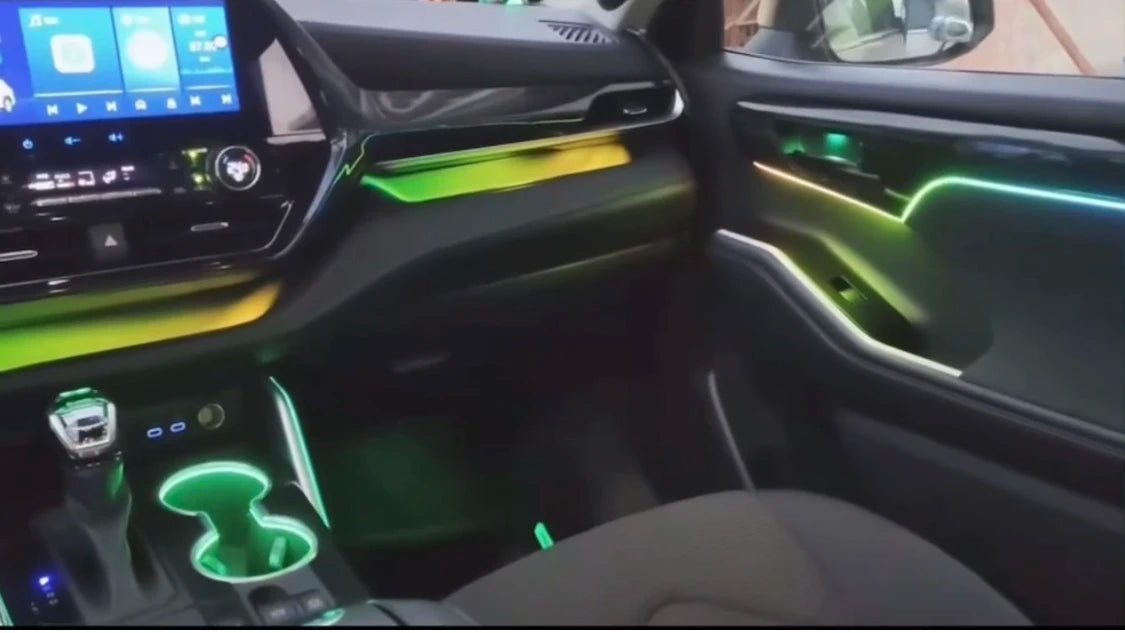 Upgrade Full Set Car Ambient Symphony Light Interior Atmosphere  Panel  for Toyota Highlander 2022-2024 High/Low End Version