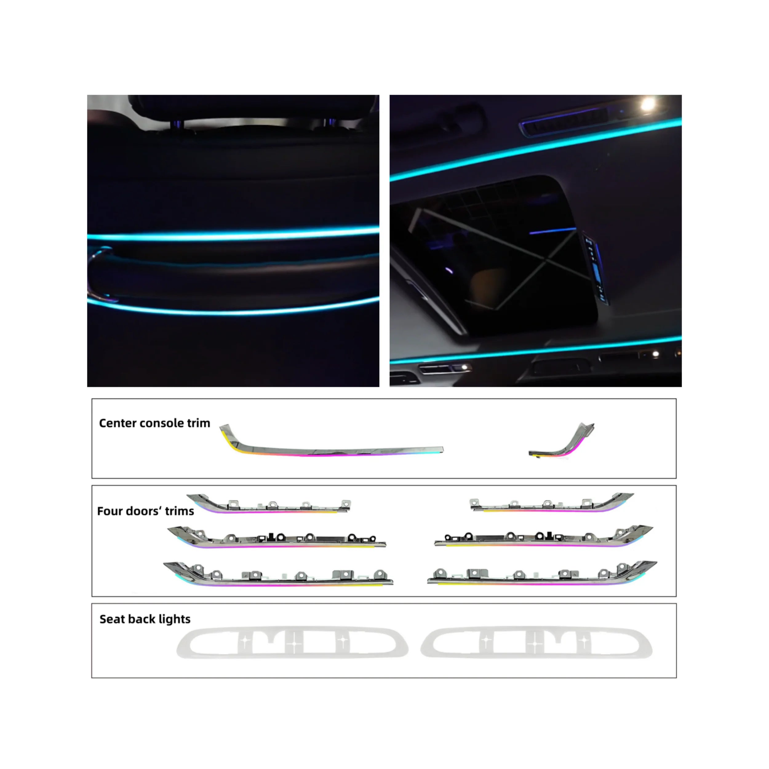 New RHD/LHD Right Hand Driver Car Ambient Symphony Light Interior Suitable for Toyota Alphard/Vellfire Colorful 25 Lights