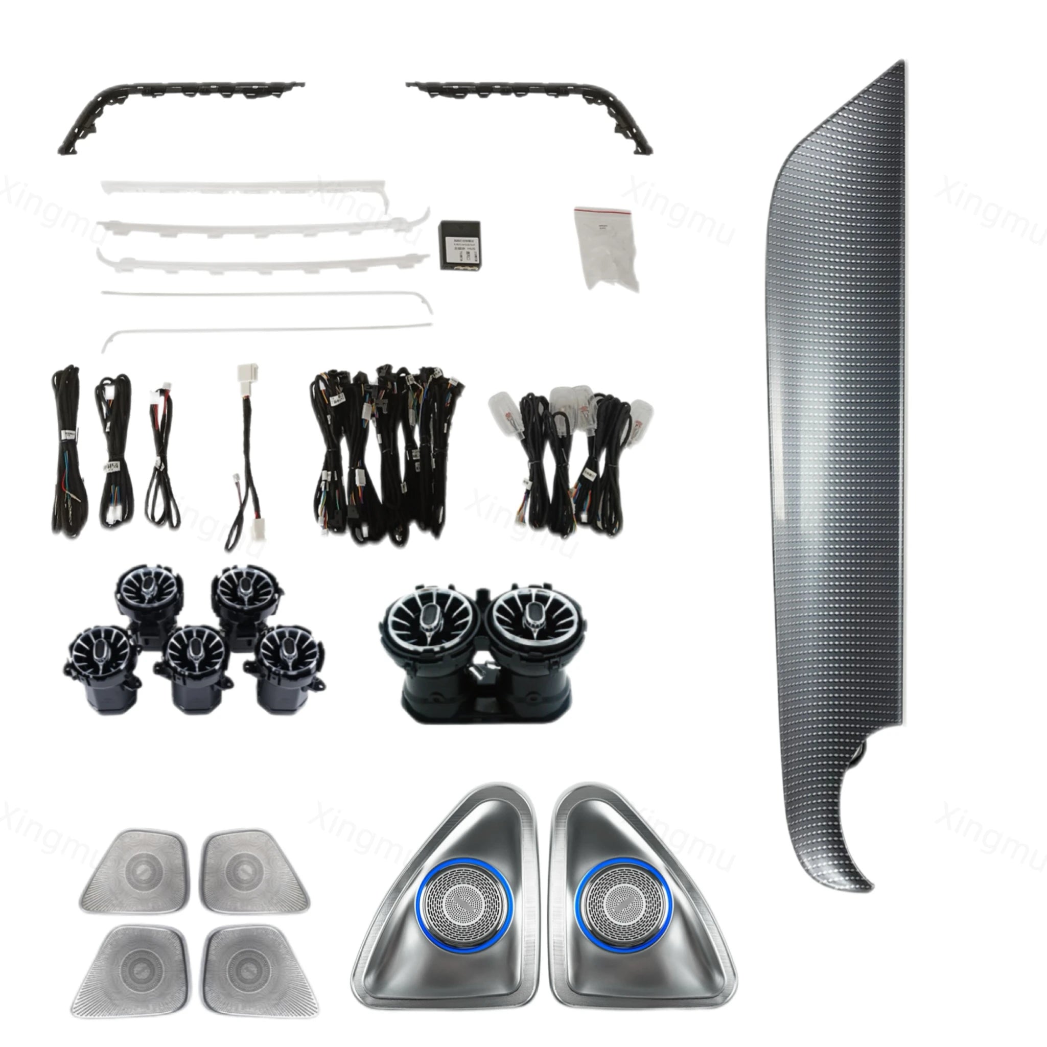 Upgrade Car Ambient Light 64 Colors Atmosphere Lamp Air Vent Rotating Speaker CoverSuitable for Mercedes Benz GLA W247 2020-2025