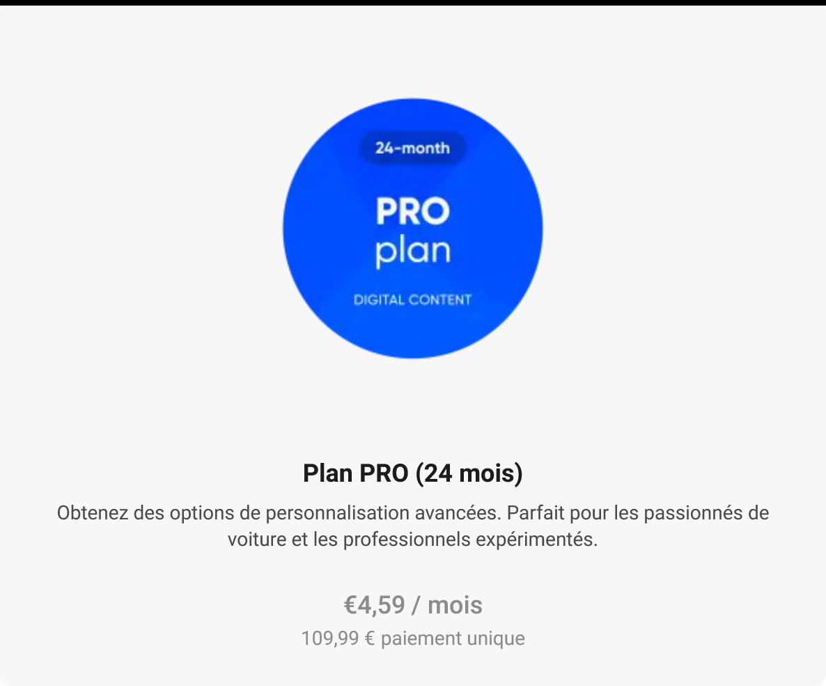 Plan PRO (24 mois) – accessoire de diagnostic auto