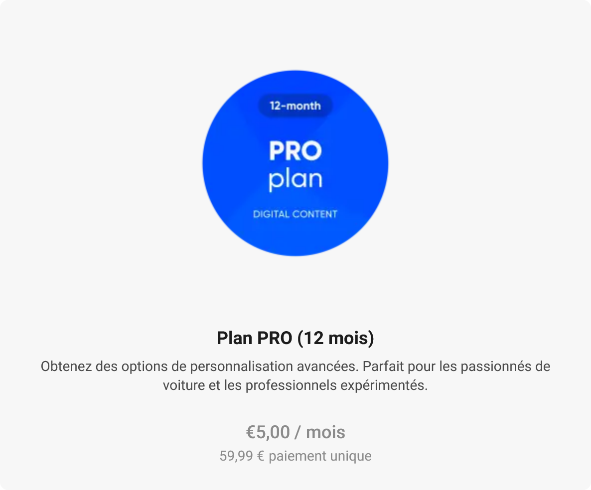 Plan PRO (12 mois) – accessoire de diagnostic auto