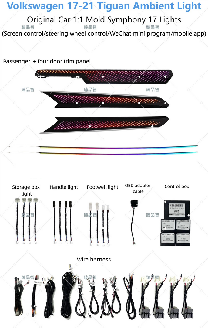 Éclairage LED Ambiance Intérieur pour Volkswagen Tiguan (2017-2021)